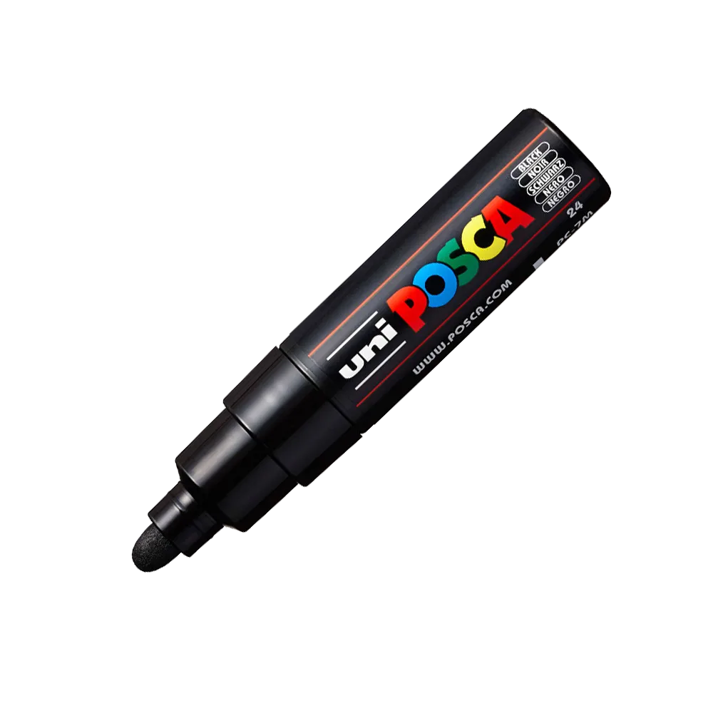 Маркер POSCA, 4,5-5,5 мм, черный Uni (PC-7M BLACK) - Фото 3